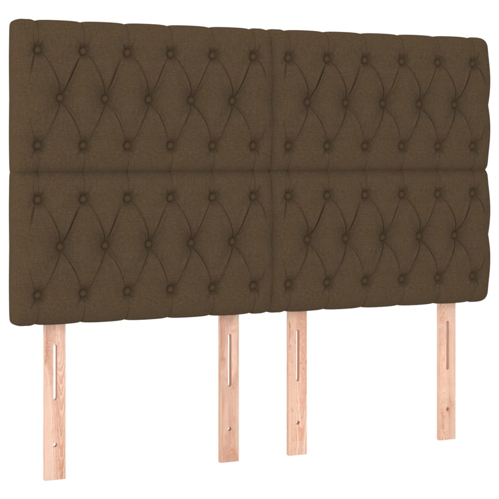 Box Spring Bed with Mattress Dark Brown 160 X 200 Cm Fabric