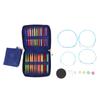 Circular Knitting Needle Set 18 Pairs 10cm Interchangeable Knitting Needles and 4 Cables with Storage Bag for Sock