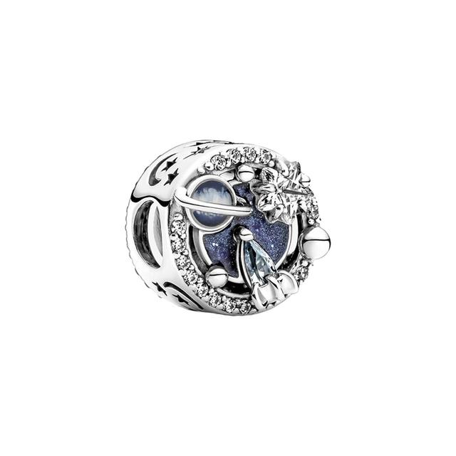 POMOiii New 925 Sterling Silver Rose Girl Boy Pink Sparkle Spacer Clip Charm Bead Fit Original Fashion Bracelet Diy Jewelry For Women