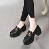 Chaussures de printemps pour femmes 2025 imperméables table talon épais plateforme chaussures simples mocassins une pédale première couche cuir de vache chaussures simples décontractées pour femmes