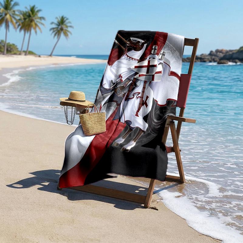 Cross Templars Knight Fashion Beach Towel: Ideal for Summer Adventures Soft, Absorbent and Quick Drying Suitable for Swimming and Bathing