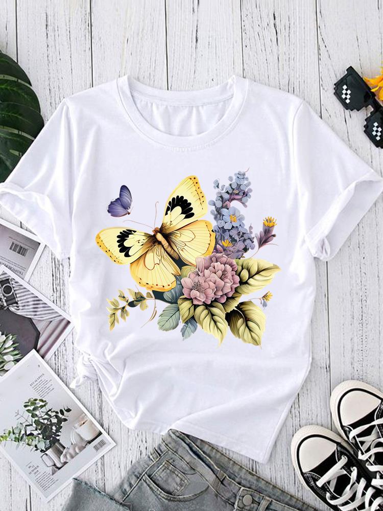 (Asian Size) star trend cute Short Sleeve T shirt Printed T-shirts O-neck Casual Clothing Fashion Female Women's Top Graphic Tee