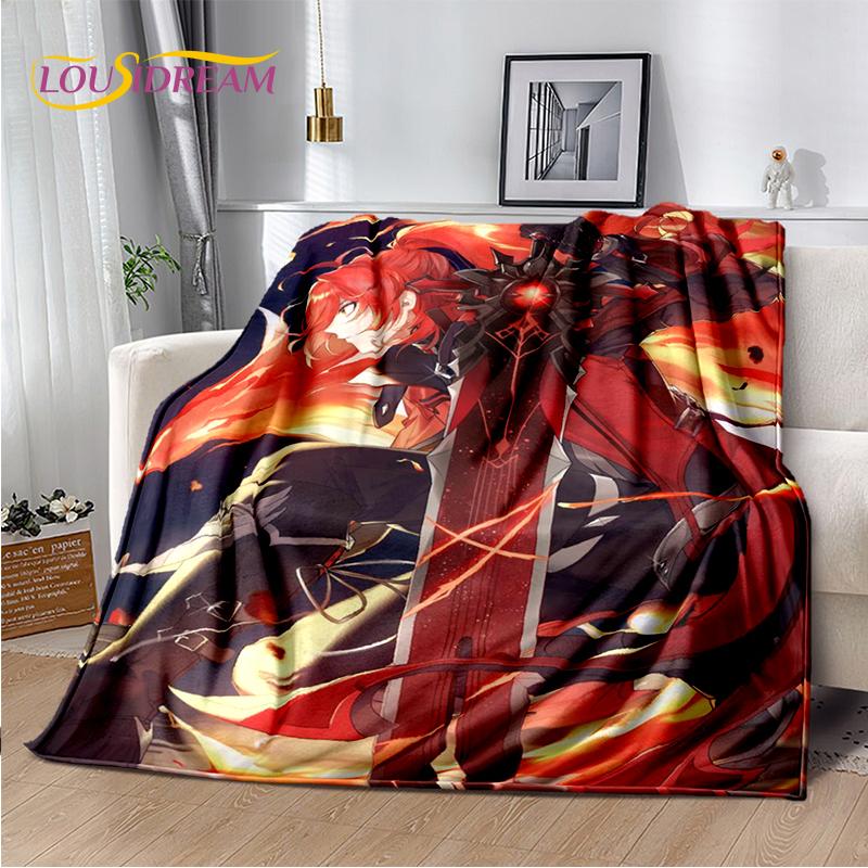 2025 Neue Genshin Impact Solo Cartoon Spiele Weiche Decke,Weiche Überwurfdecke für Zuhause Schlafzimmer Bett Sofa Picknick Reise Kindergeschenk