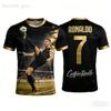 Men's Ronaldo T-shirt Quick Dry Breathable Outdoor Summer Street Sport Football Jersey Kids Boys Clothes