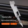 Titanium Alloy Multifunctional EDC Keychain: Folding Knife, Package Opener, Bottle Opener, Pry Bar.