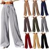 Pantalon de survêtement décontracté pour femmes, couleur unie, cordon de serrage, taille haute, jambes larges