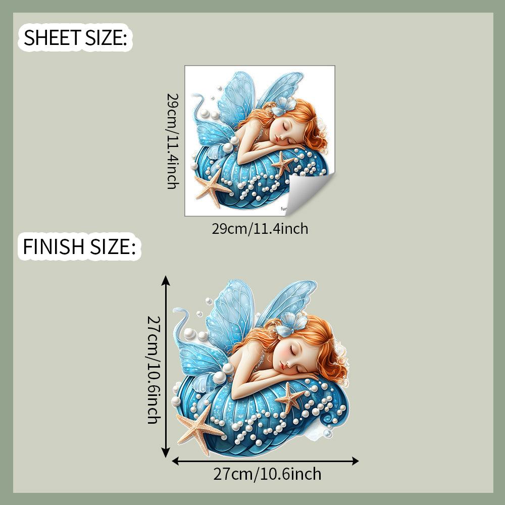 Cartoon Little Girl Pearl Butterfly Bathroom Toilet Toilet Beautification and Decoration Stickers