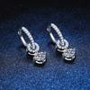 Moissanite Drop Earrings For Women White Gold Plated Lab Diamond Sparkling Wedding Jewelry 925 Sterling Silver Earring