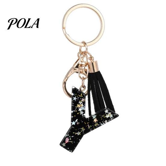 Portable Keychain Pendant Pendant, Sequins Star Letter A-Z Charm with Tassel, Key Chain Alphabet Initial Metal Keyring for Handbag Backpack