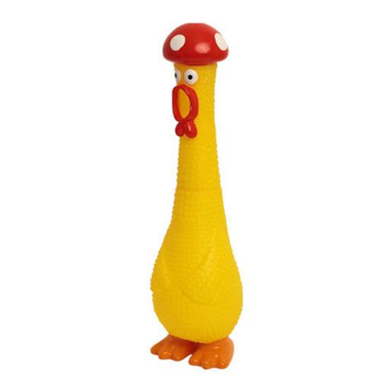 Stress Relief Screaming Chicken Toy Waterproof PVC Yellow Chick Squeaky Toy