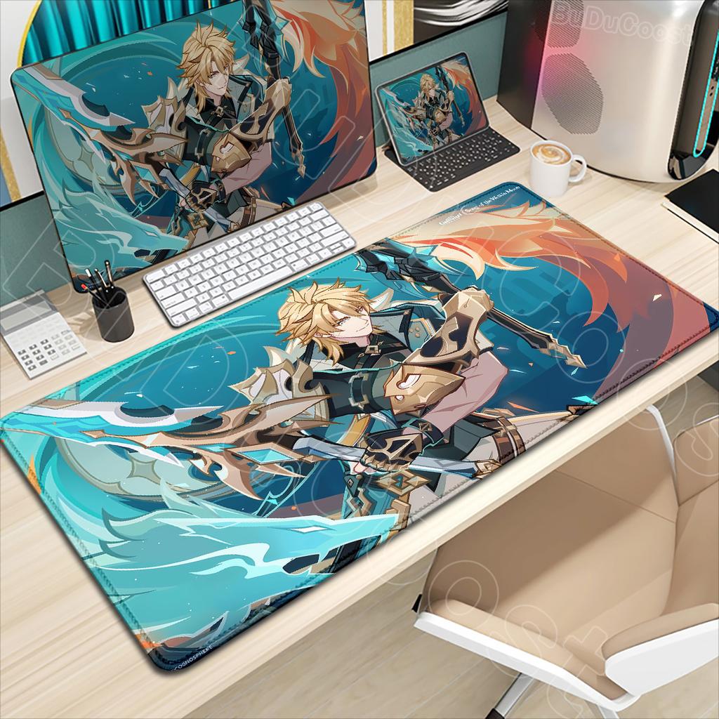 Ny Genshin Impact Skrivebordsmatte Anime Gaming Kul Varka Gaming Musematte Låst Kant Sklisikker Gummi Spillmatte Kontor Tastatur Musematte