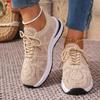 Frühling Neue Bequeme Sneaker Runde Zehenpartie Bestickt Schnürung vorne Mesh Atmungsaktiv Rutschfest Flache Sneaker
