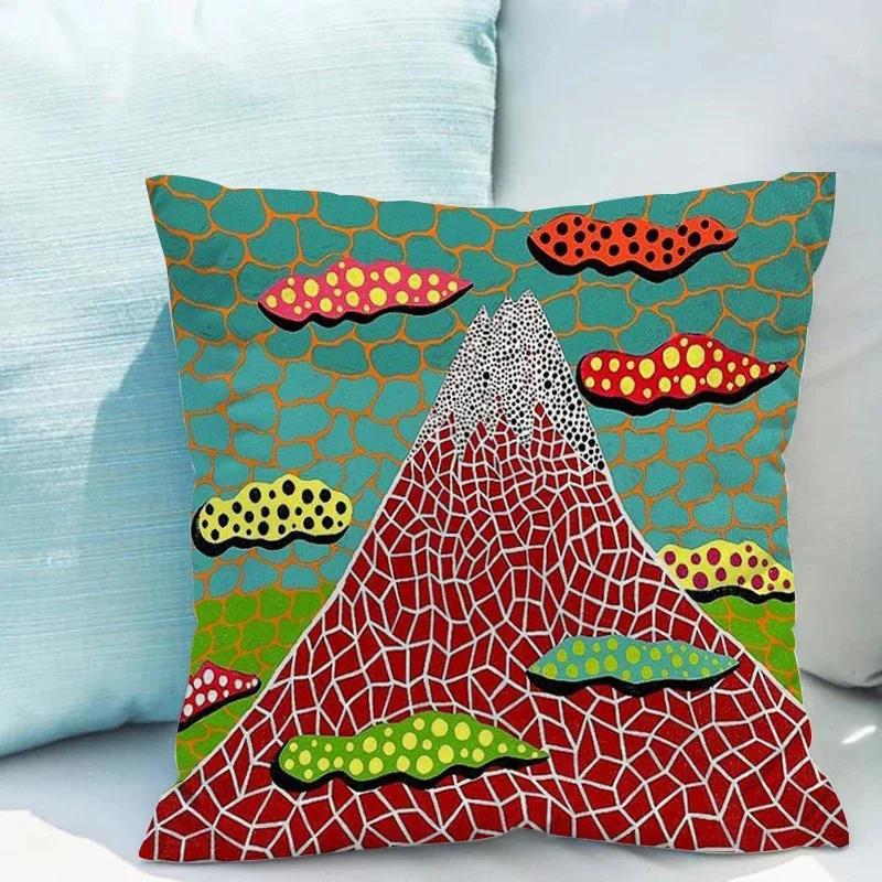 Yayoi Kusama Kürbis Kissenbezug für Wohnzimmer Beidseitig bedruckt Kissenbezug 40x40cm Zierkissenbezüge Dekorative Sofa