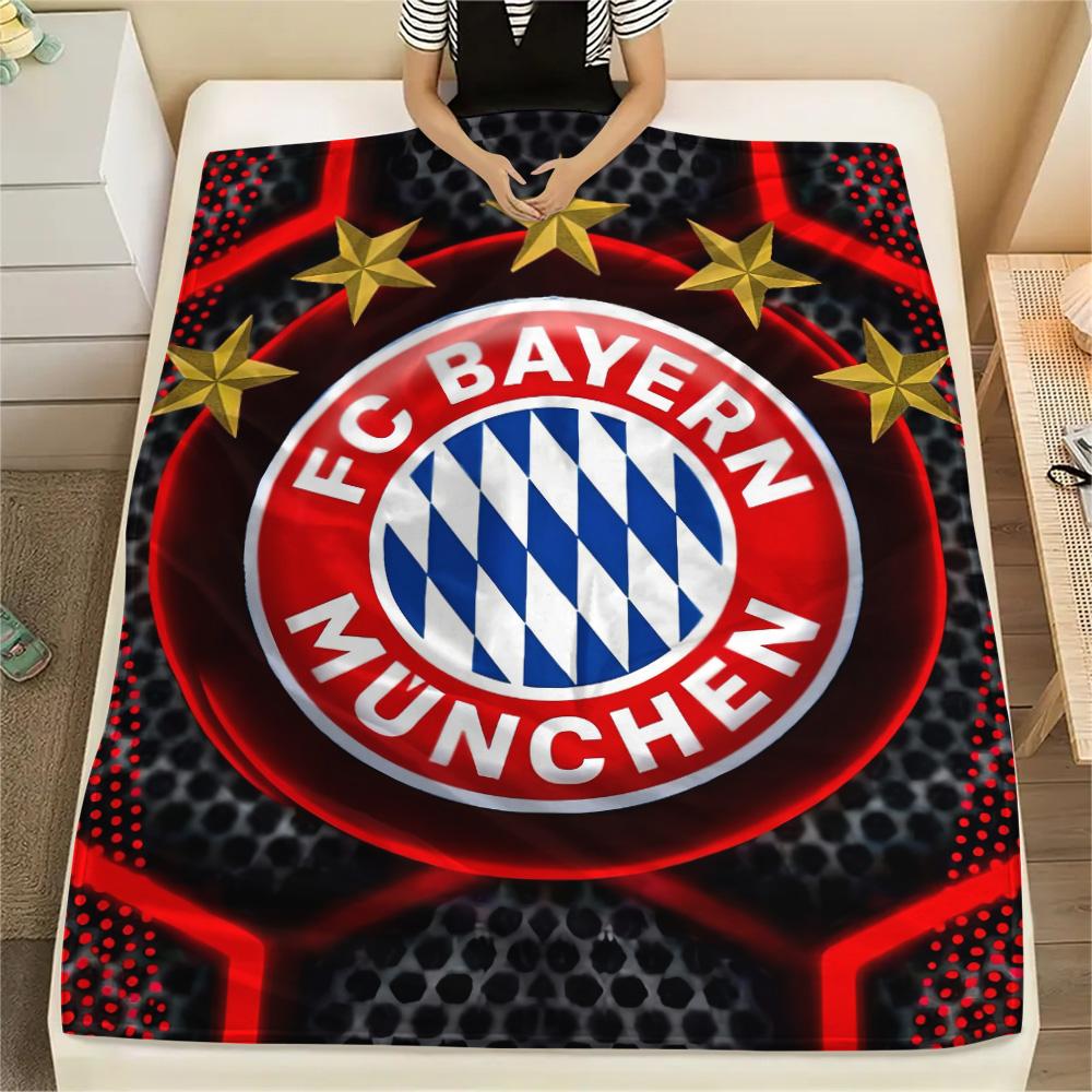1pc Bayern Munich FC Print Flannel Blanket, High Quality Comfortable for All Seasons, Home Decor, Warmth and Comfort, Perfect for Christmas Gifts