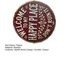 Panneau de Jardin en Bois Happy Land Plaque en Bois Rustique Décor Mural Extérieur Résistant aux Intempéries Inaltérable Plaque Suspendue pour Maison Ferme Chaumière