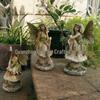 Outdoor Resin Fairy Garden Ornaments - Decorative Flower Figurines for Courtyard Landscaping
