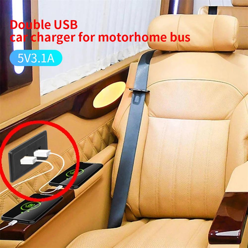 Dual USB Charger Socket 4.8A 3.1A For Motorcycle Auto Truck Atv Boat Car Rv Bus 2.1A 2.4A Car Furniture Charger Outlet