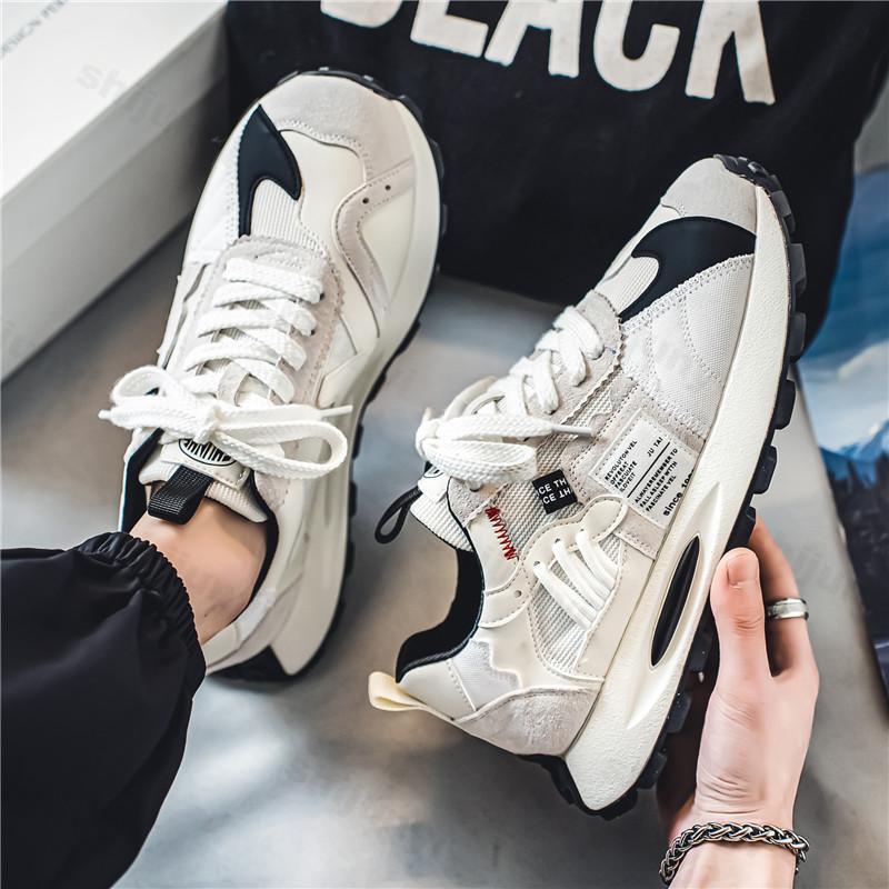 Fashion Men's 2025 Spring New Fashion Trend Casual Shoes Versatile Thick Sole Wear-resistant Casual Sports Color Blocked Chunky sneakers