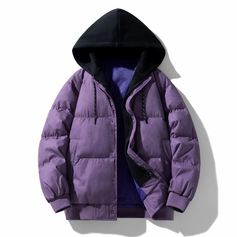 Warm Cotton-padded Clothes, Loose Hooded Trendy Jackets, Men's Warm Thickened Cotton-padded Clothes.