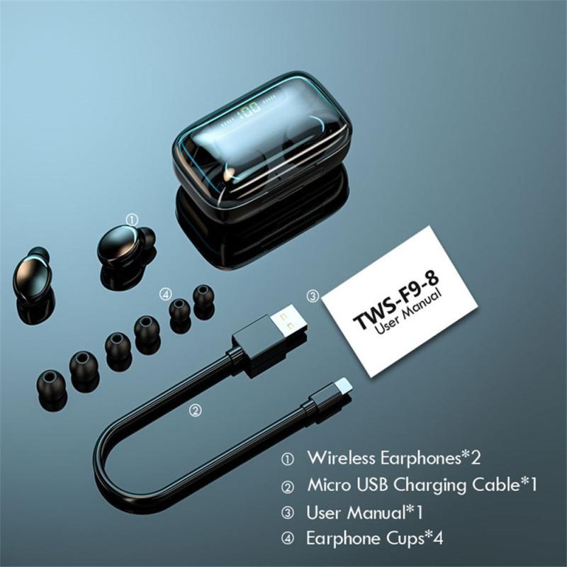 F9-5c Tws Wireless Bluetooth-compatible 5.1 Headphones Sport Waterproof Headset Music Earbuds