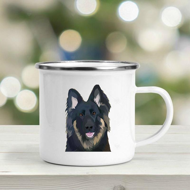 Emaille-Becher mit süßem Hunde-Print, personalisierter Becher, Bier-/Camping-Tasse, Kaffeetassen, ungewöhnliche Teetasse, Freunde-Tassen zum Sublimieren von Cupshe