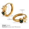 Japanese and Korean popular jewelry, stainless steel gold-plated earrings, ear buckles, summer earrings, inlaid rhinestone earrings.