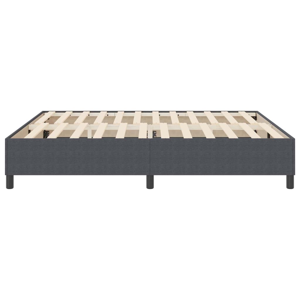 Platform Bed Frame Dark Grey 180 x 200 cm Corduroy Fabric