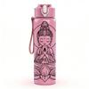1PC Meditating Buddha Calm Pattern 750ml Color Plastic Sports Water Bottle Leakproof Flip Straw Lid Suitable for Sports Office Home Use