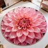 Yousheng Floral Plüsch Bodenmatte 3D Optische Illusion Rund Kleiner Bereich Teppich Rutschfest Saugfähig Teppich für Wohnzimmer Schlafzimmer Küche Badezimmer Sofa