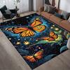 1pc Butterfly Pattern Area Rug Soft Flannel Floor Mat for Living Room, Bedroom and Office, Sofa Coffee Table Floor Mat, Machine Washable