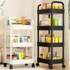 Bücherregal-Aufbewahrungswagen, mobiler Küchen-Organizer-Wagen mit Rädern, mehrschichtige Badezimmerregale, Haushalts-Snack-Aufbewahrungsregal