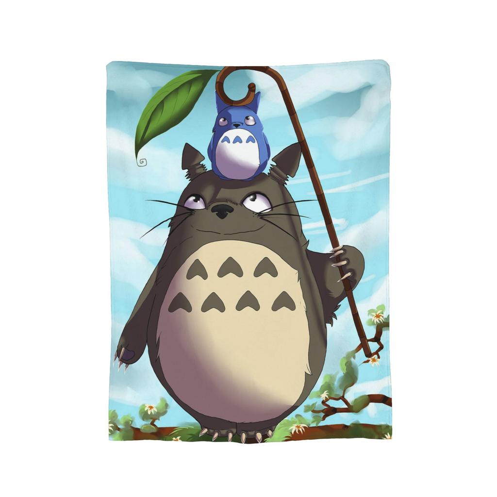 Anime Tonari No Totoro Deckenbezug Fleece T-Totoros Niedlich Warm Überwurfdecke für Zuhause Sofa Schlafzimmer Steppdecke