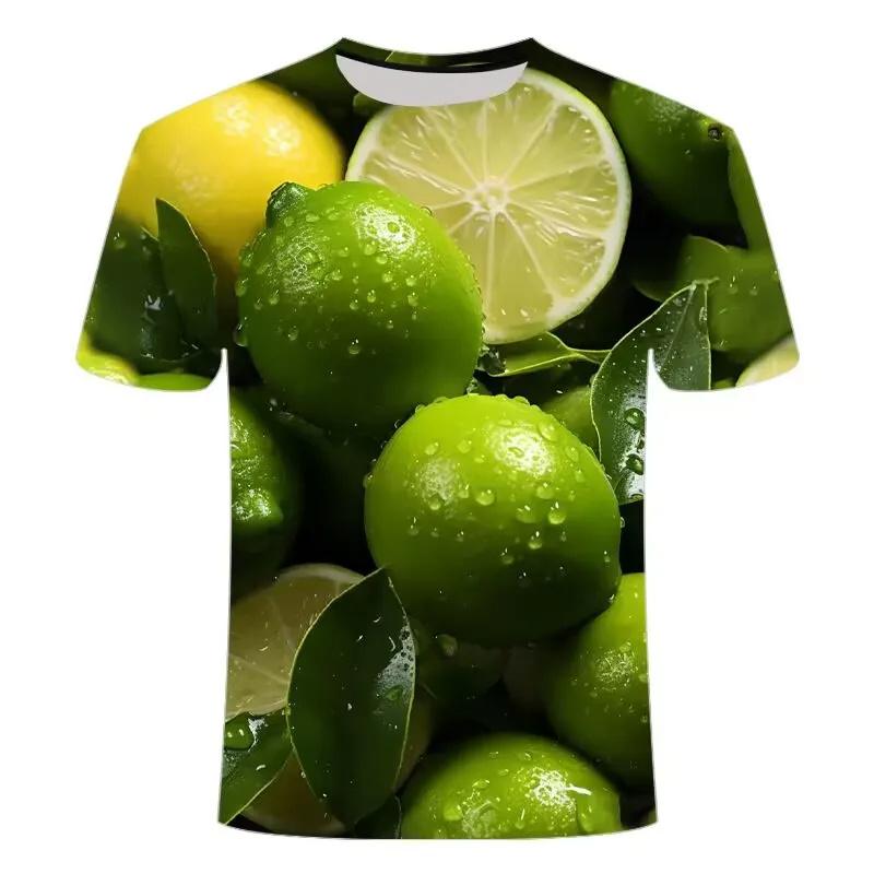 New 3D Fruits Lemon Orange Pritning T Shirt Blueberry Dragon Fruit Graphic T-shirts For Men