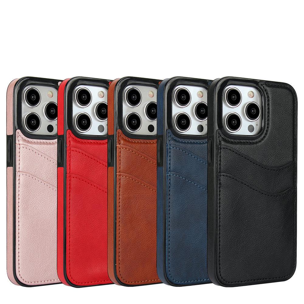 iPhone Leather Card Slot Case: Fits iPhone 16, 17 Pro; Anti-Drop & Sticker Design for iPhones 11 To 15, 12 To 14, and 78 Models.
