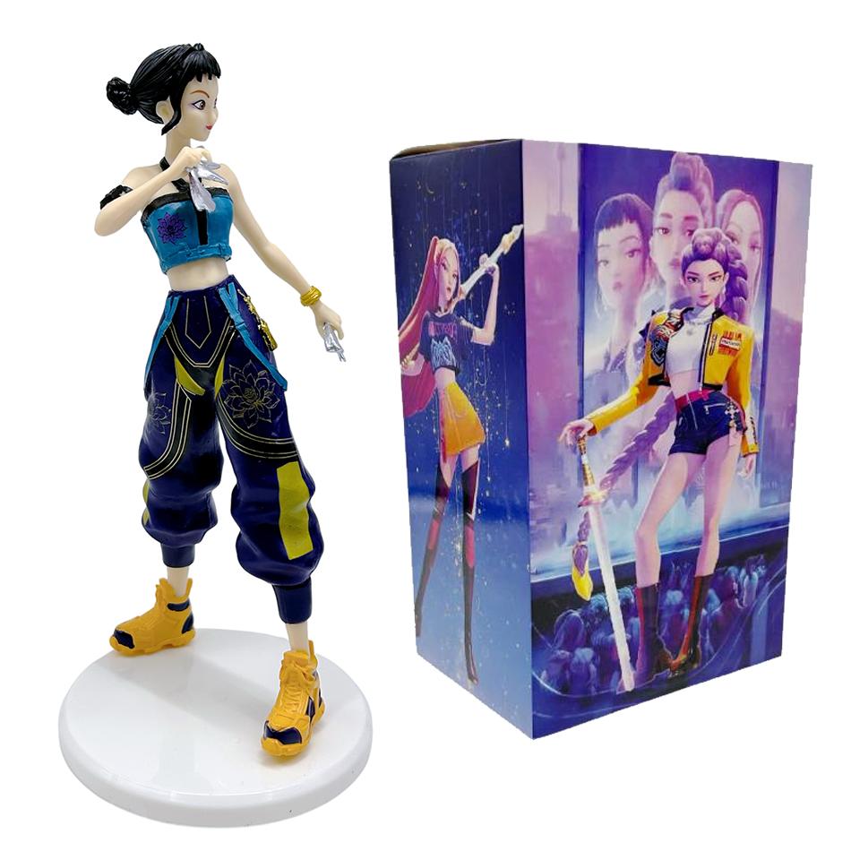 Bästa- K-pop Anime Tjejgrupp Actionfigurer 3st Stående Stil Söt Skrivbordsdekor Spel Samlarobjekt Perfekt Gåva för Fans