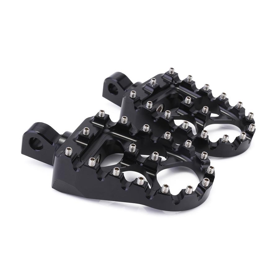 CNC Wide Fat Footpegs Foot Pegs  Rotating Footpegs Black  for  Dyna Sportster Iron 883 Fatboy Bobber