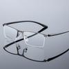 Semi-Rimless Business Metal Eyeglasses Photochromic Lenses and Anti-UV Coating for Men Square Prescription 0 -0.5 -0.75 To -6