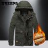 Winter Jacket Men's Plus Velvet Mid-length Padded Coat Cotton Coat Fur Collar Warm Men's Clothing