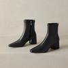 Krazing Pot Microfiber Winter Med Heels Chelsea Boots Women Zipper Size 43 Street Wear Stretch Ankle Boots