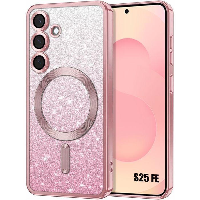 Protective Case - BOOLING - for Samsung Galaxy S25 FE - Soft Silicone - Camera Protection - Glossy Pink