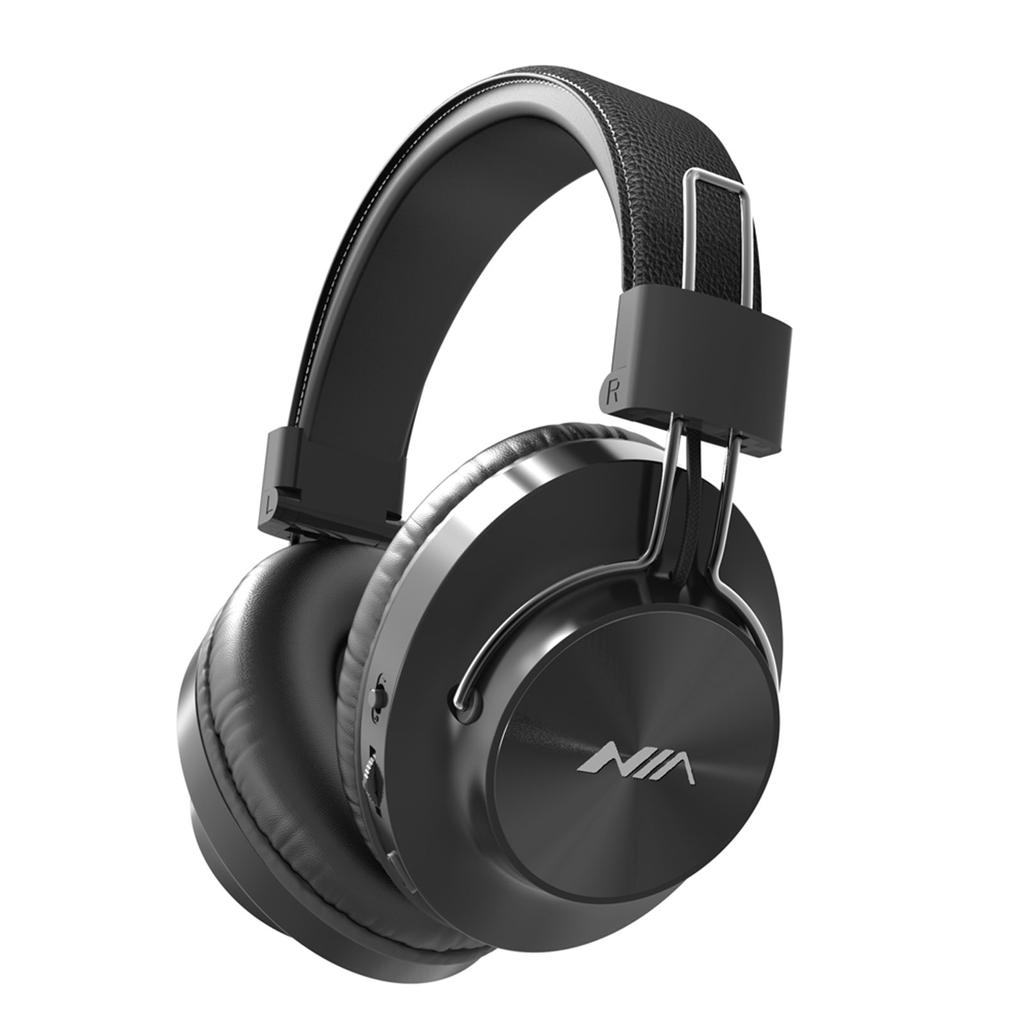 NIA S4000 faltbares Over-Ear-Musik-Headset, kabellose Bluetooth-Kopfhörer, Stereo-Musik-Kopfhörer, 3,5 mm AUX-IN, TF-Karte, MP3-Player, FM-Radio mit Mikrofon