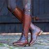 Sagit Fashion damesschoenen met ronde neus en lage hakken met rits, damesschoenen, westerse hoge buislaarzen