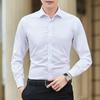 Camisa de Negocios de Color Sólido para Hombre Talla Grande Moda Clásica Básica Casual Slim Blanca Manga Larga Ropa de Marca