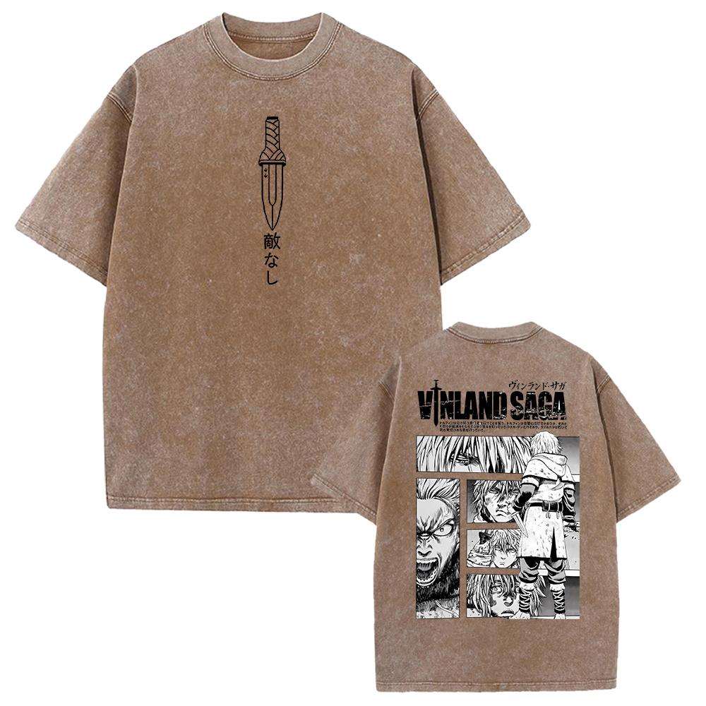 VINLAND SAGA Manga Graphic T-Shirt Thorfinn Vintage Washed Loose Tee