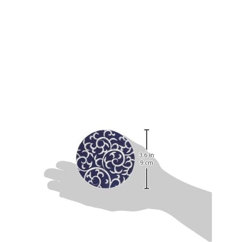 Endo Shoji TKG Paper Coasters, Navy Blue with Arabesque Pattern (100 pieces), Round, 90mm Diameter, 1mm Thick, a Must-Have for Evening Drinks, Commerc