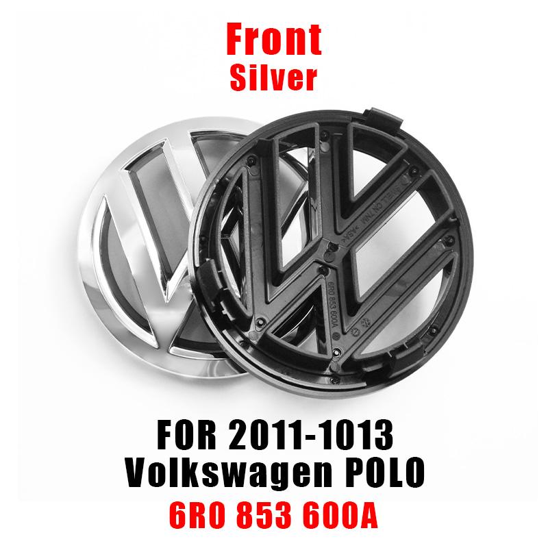 SVLHP1 VW 120mm 110mm Car Logo Emblem Hood Front And Rear Tail Mark Rear Badge 6R0853600A Accessory For Volkswagen Polo 2011 2012 2013