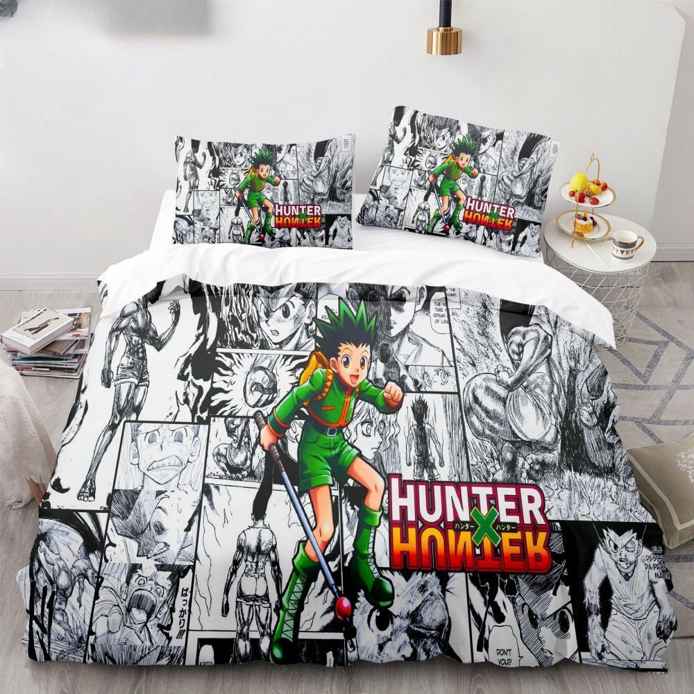 New Japan Anime Hunter X Hunter Biscuit Krueger Bedding Set Luxury Kids Duvet Cover Twin Queen King Size Boys Bedroom