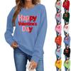 Valentines Sweatshirts For Women Love Heart Graphic Pullover R-neck Long Sleeve Tops Valentine's Day Sweatshirt