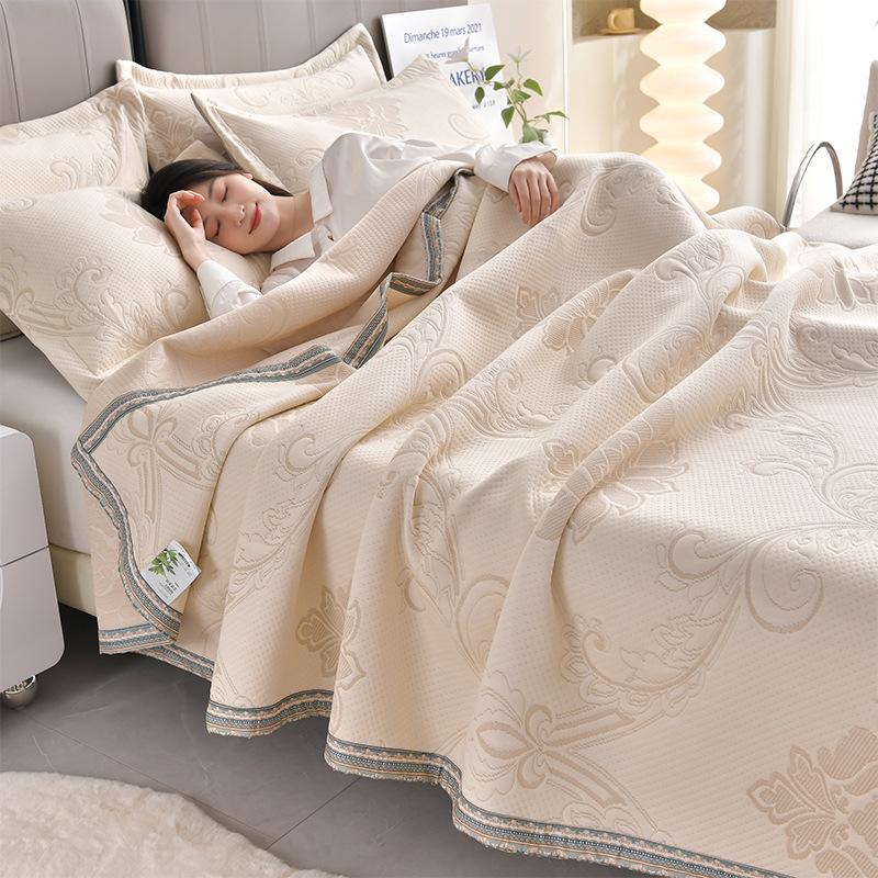 Comfortable Simple Summer Cooler Quilt Machine Washable Washable Air Conditioning Cotton Quilt Double Single Solid Color Blanket
