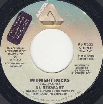 7-Zoll-Schallplatte AL STEWART - Midnight Rocks AS0552 Arista 1980 US Rock Gebraucht